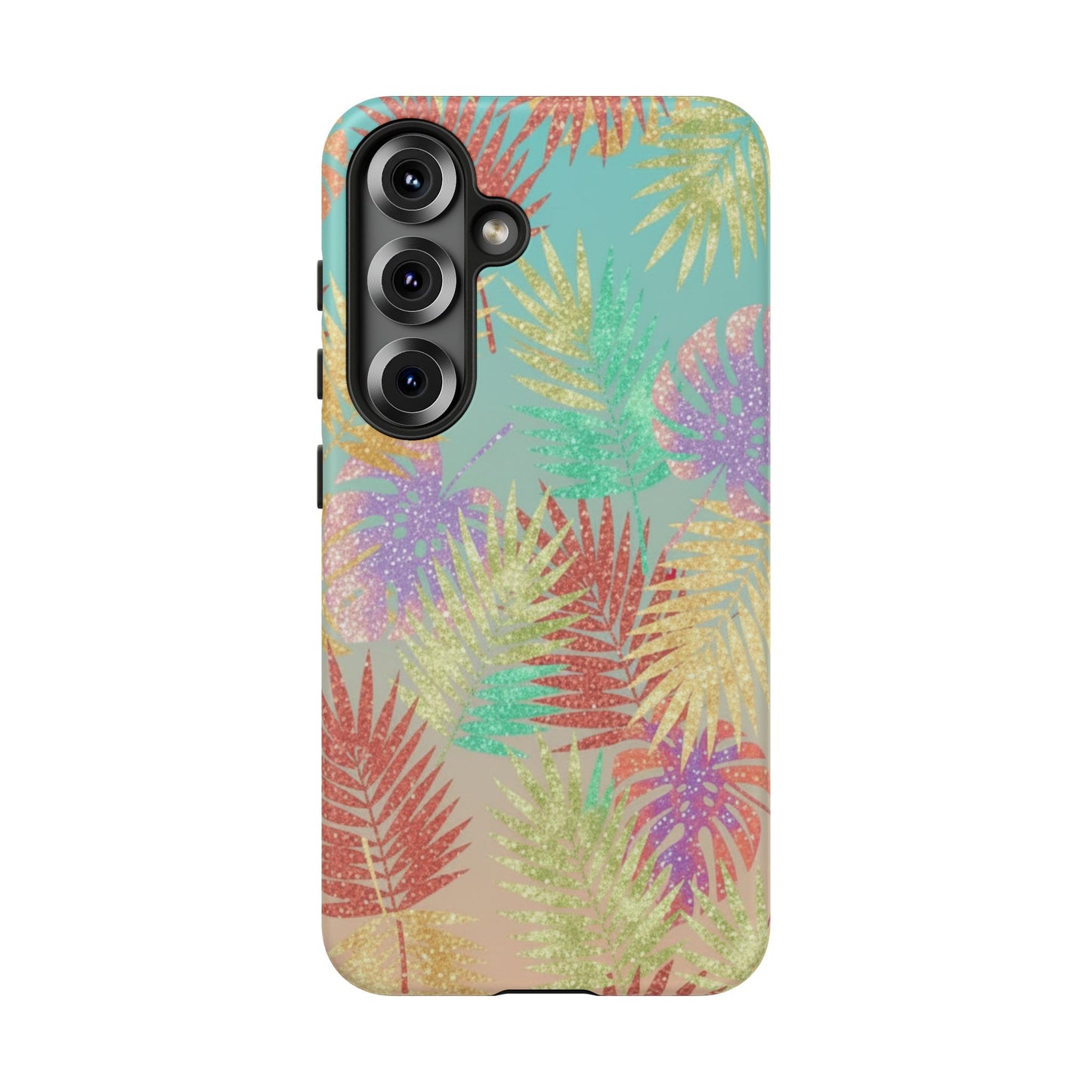 Tropical Palm Leaf Tough Phone Case – Colorful Pastel Botanical Protection
