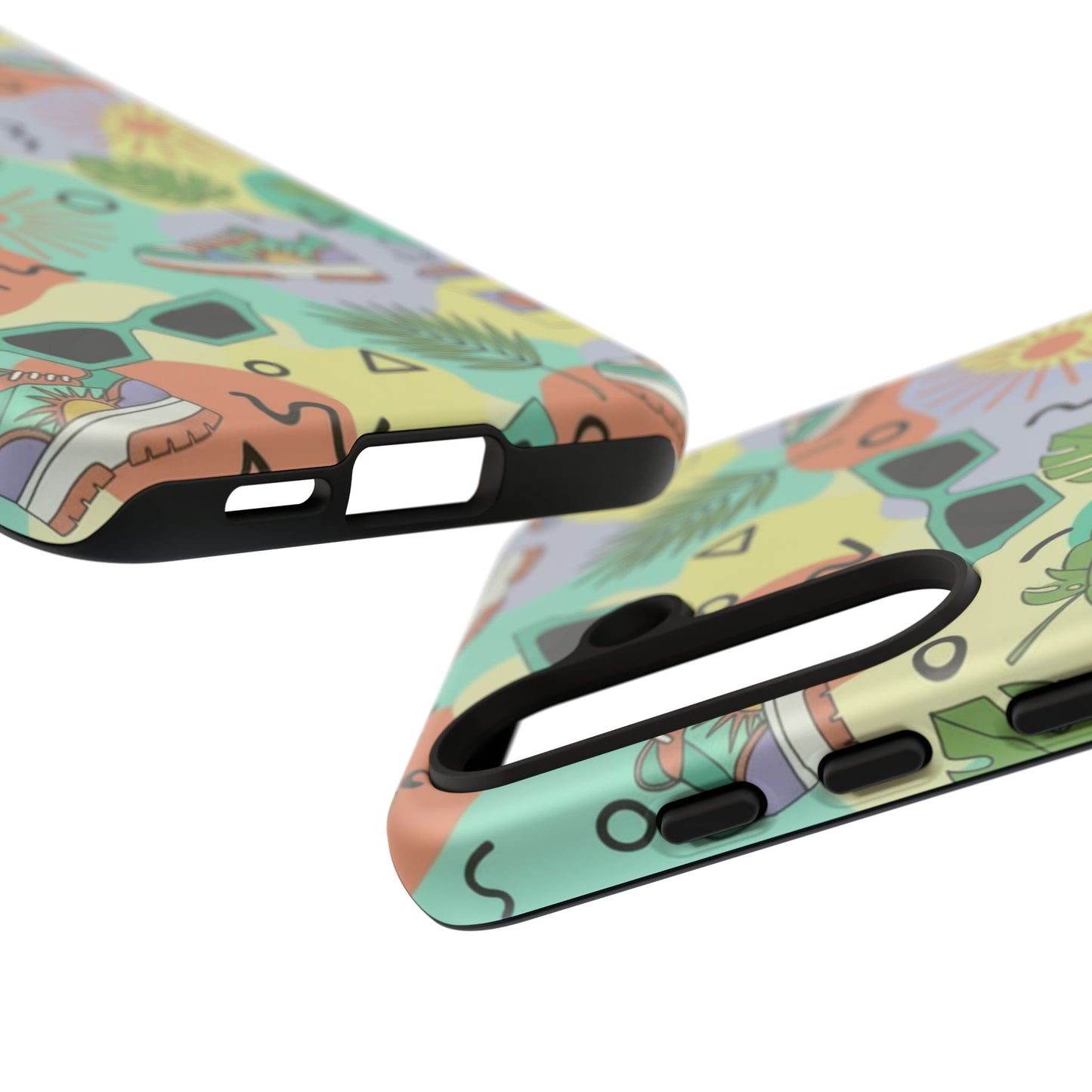 Tropical Summer Phone Case — Retro Sunglasses, Sneakers & Palm Pattern