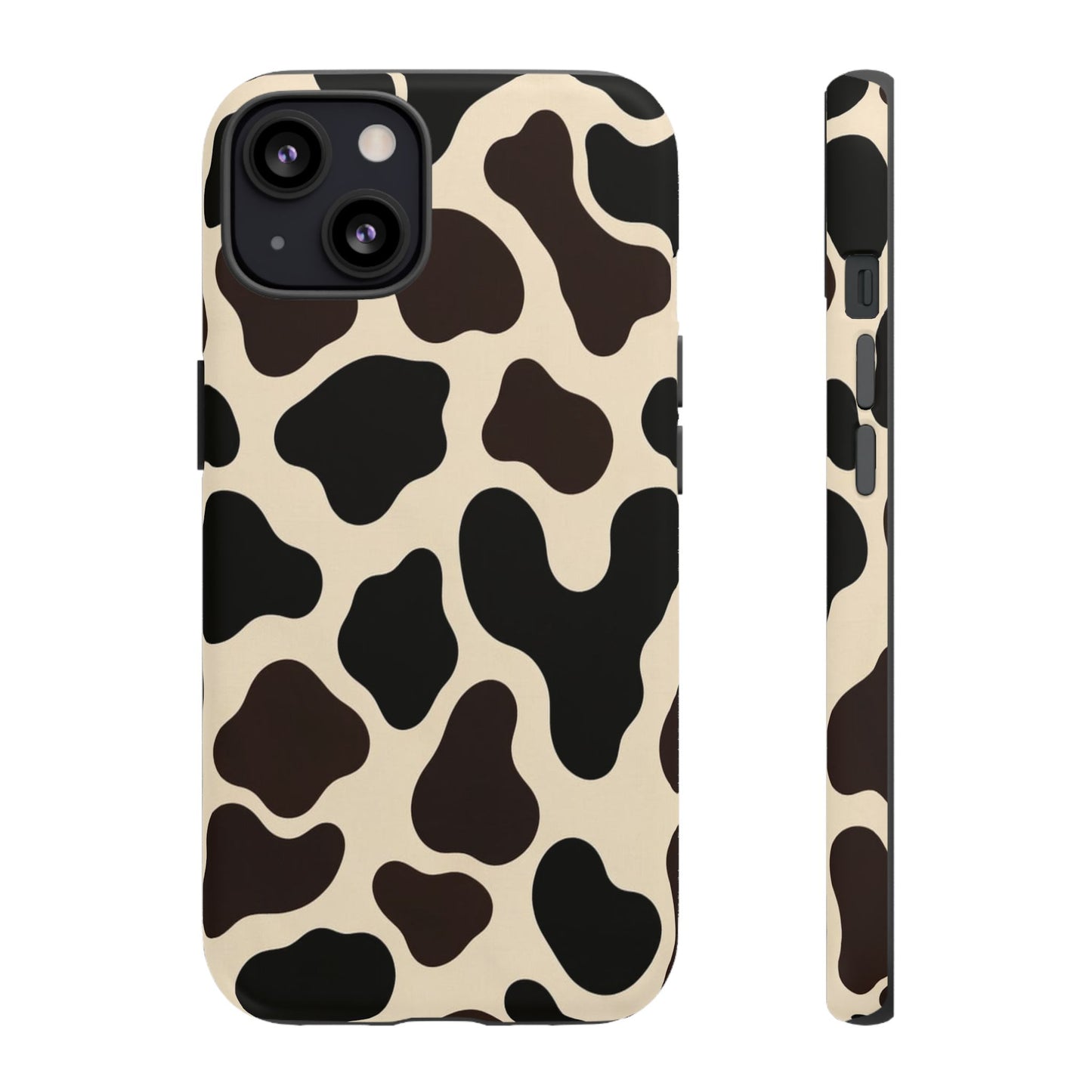 Cow Print Phone Case — Black & Cream Protective  Case