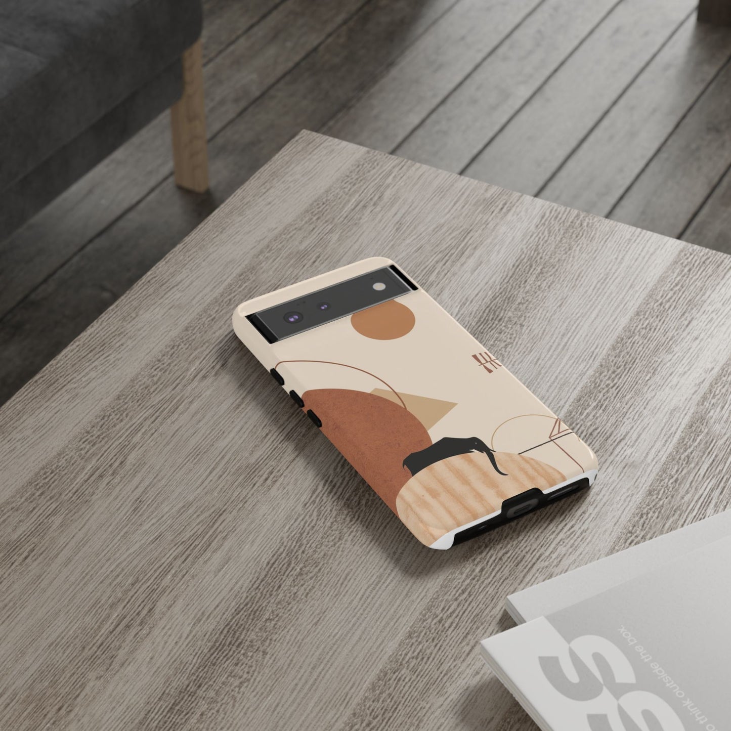 Abstract Earth Tones Phone Case — Minimal Geometric Design