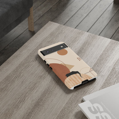 Abstract Earth Tones Phone Case — Minimal Geometric Design