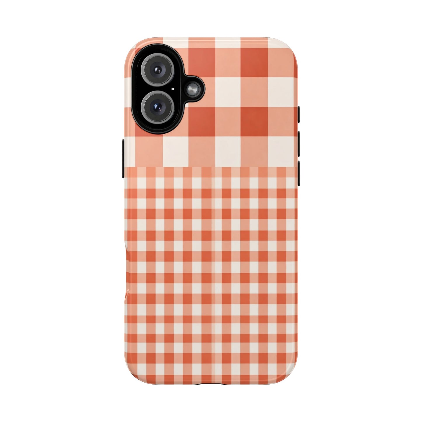 Buffalo Check Tough Phone Case — Orange Gingham Protective Cover