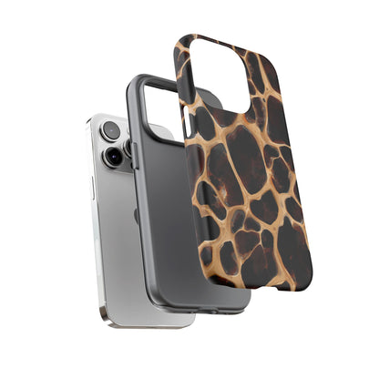 Phone Case — Brown Leather Dot Texture Rugged Protective Cover