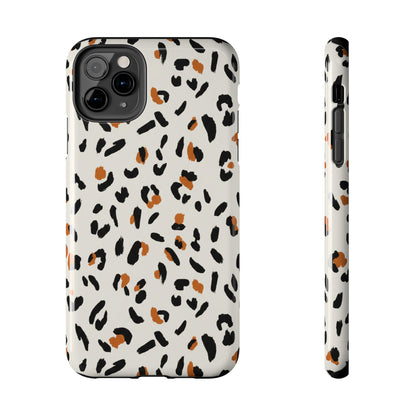 Leopard Print Tough Phone Case — Stylish Protective iPhone Cover