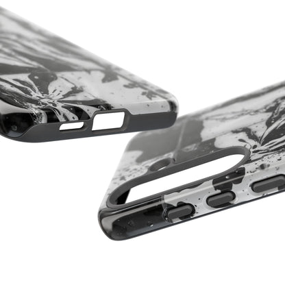 Monochrome Tile Floral Tough Phone Case