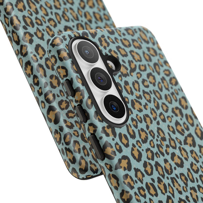 Leopard Print Tough Phone Case - Blue Cheetah Protective Cover