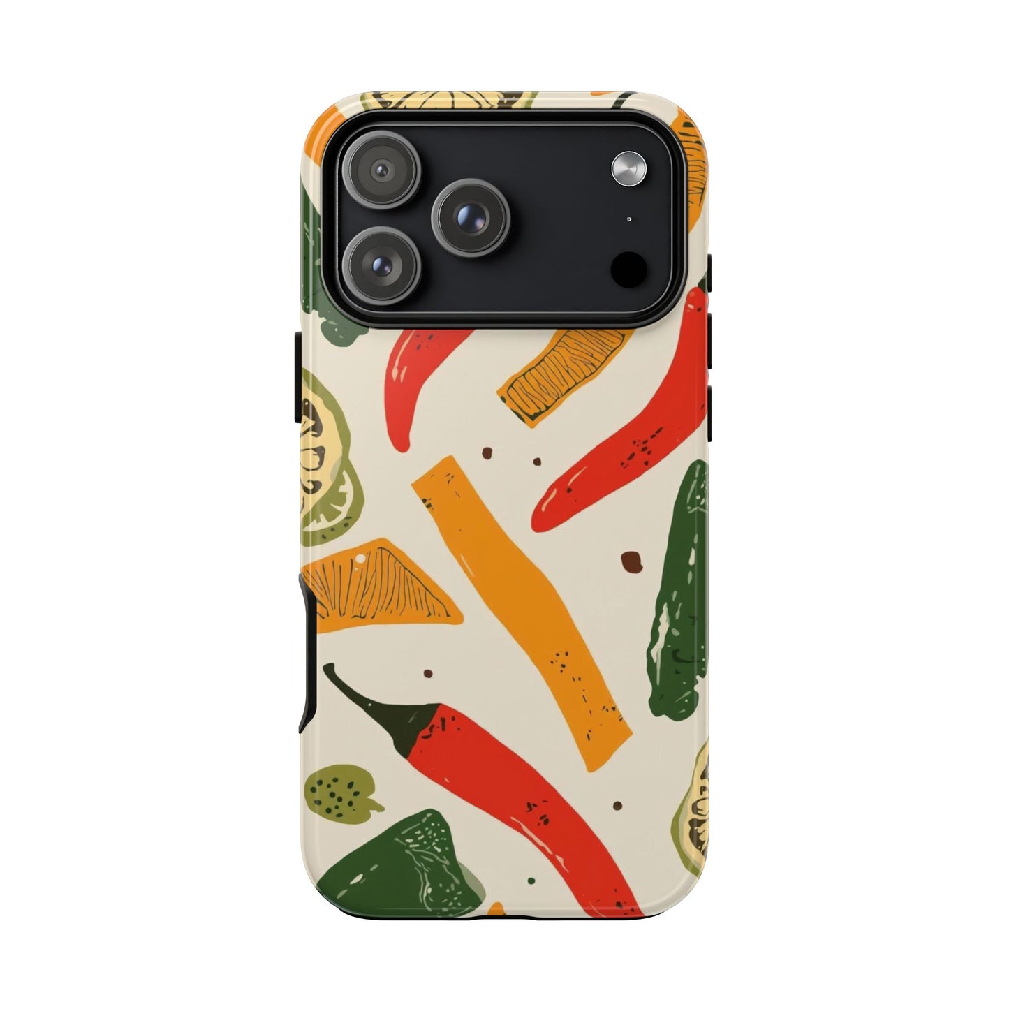 Spicy Peppers Phone Case – Colorful Chili, Lime & Citrus Pattern