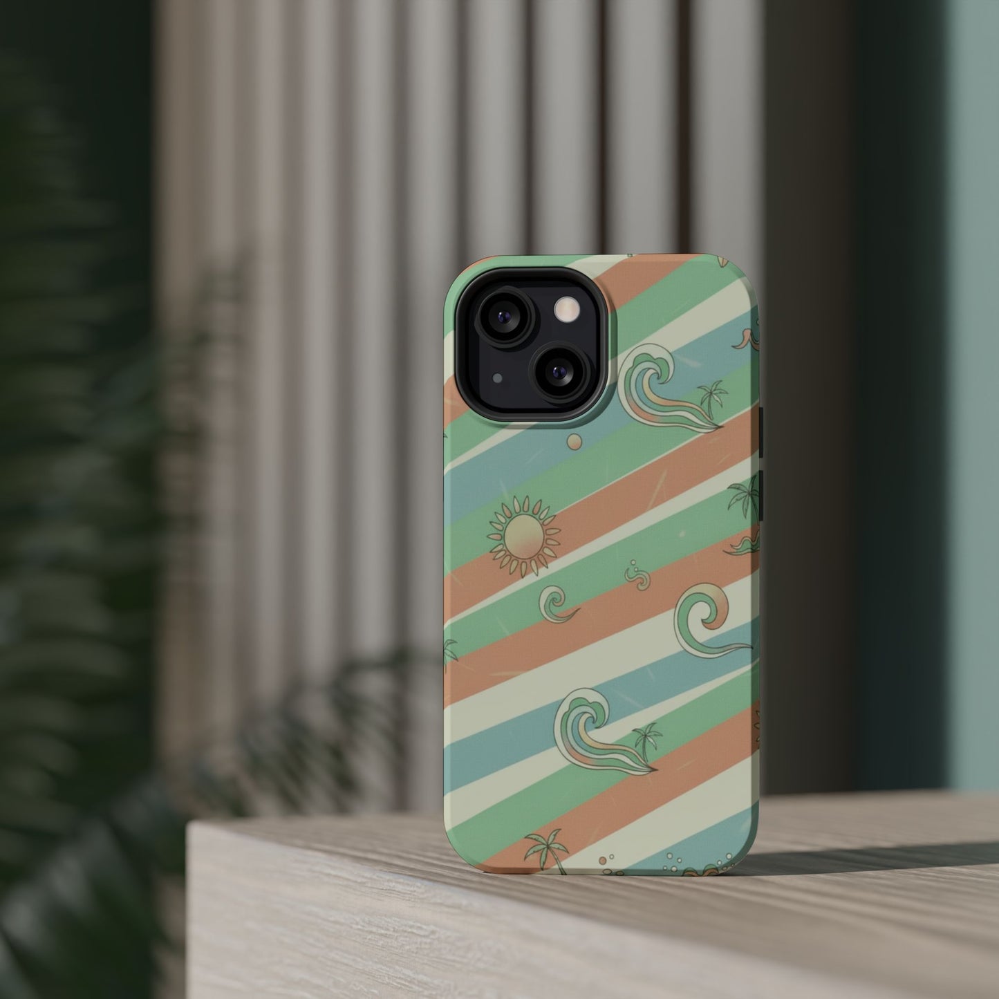 Magnetic Impact-Resistant Phone Case — Retro Surf Stripes
