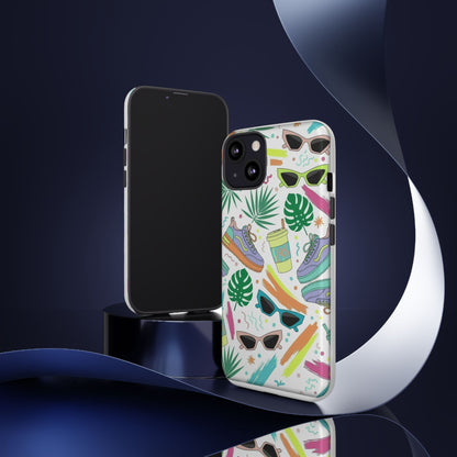 Tough Cases — Colorful Retro Sneakers & Sunglasses Phone Case