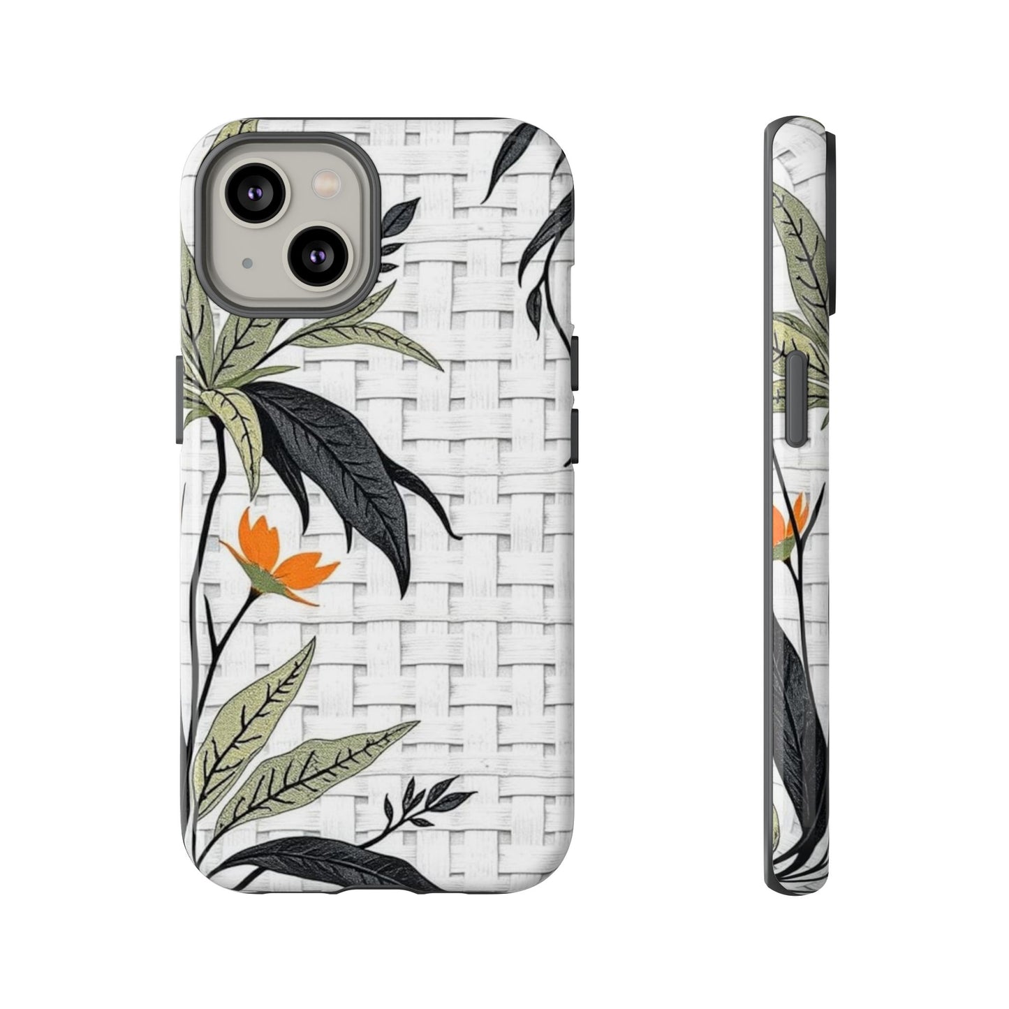 Floral Woven Tough Phone Case — Protective Botanical iPhone Cover