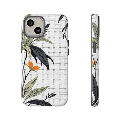 Floral Woven Tough Phone Case — Protective Botanical iPhone Cover