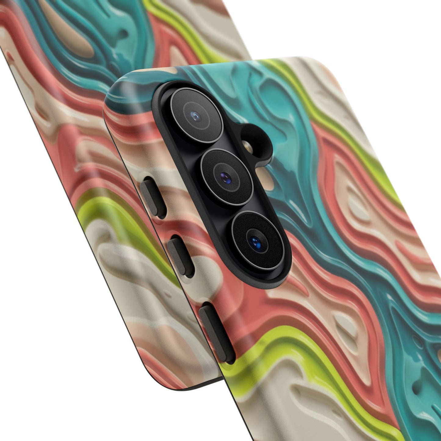 Abstract Contour Phone Case — Colorful Topographic Pattern Tough Case