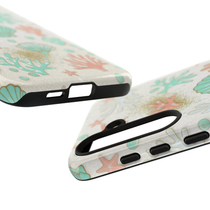Seashell Coral Phone Case — Pastel Beach Shells Protective Tough Case
