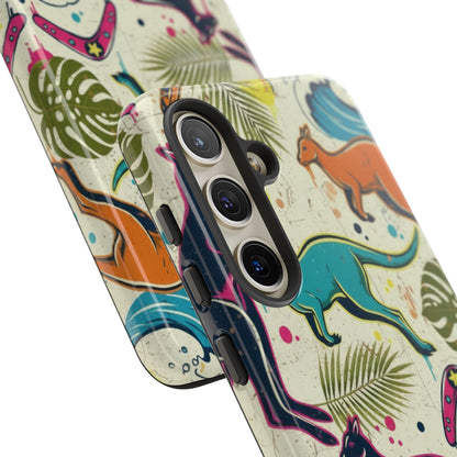 Tough Cases — Colorful Surfing Kangaroo Phone Case