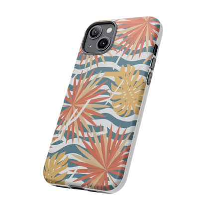 Tropical Palm Tough Phone Case – Retro Wave Floral Protective Cover