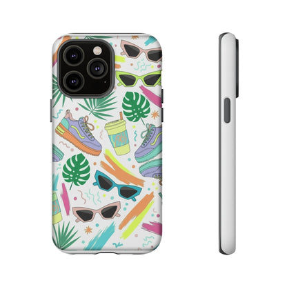 Tough Cases — Colorful Retro Sneakers & Sunglasses Phone Case