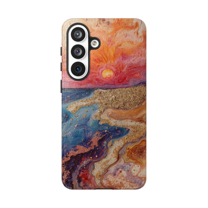 Sunset Coast Phone Case — Colorful Abstract Beach Art Tough Case
