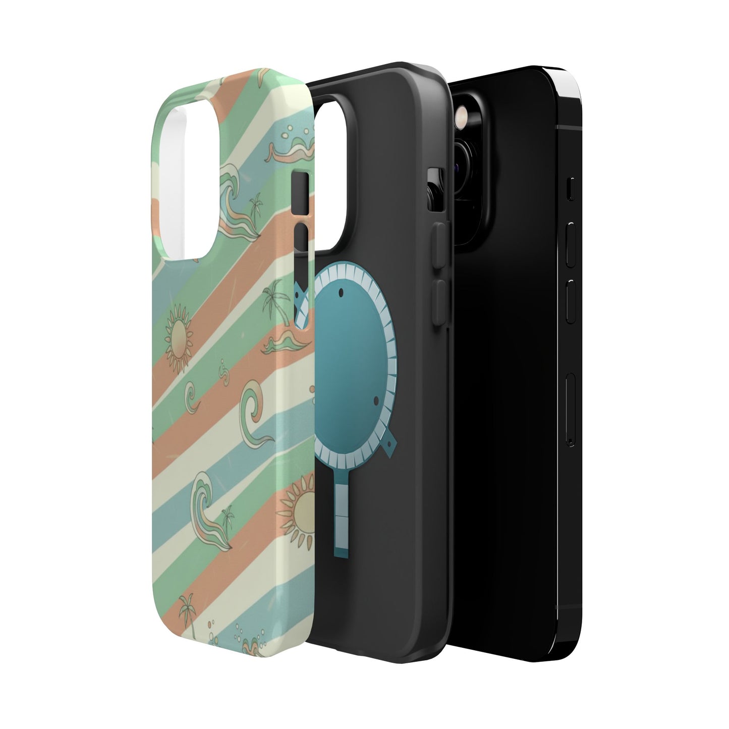 Magnetic Impact-Resistant Phone Case — Retro Surf Stripes