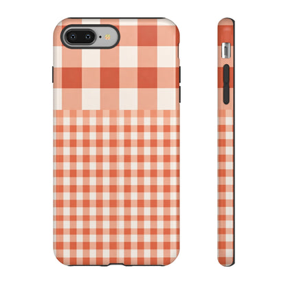 Buffalo Check Tough Phone Case — Orange Gingham Protective Cover
