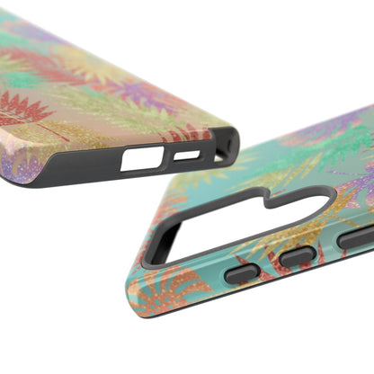 Tropical Palm Leaf Tough Phone Case – Colorful Pastel Botanical Protection