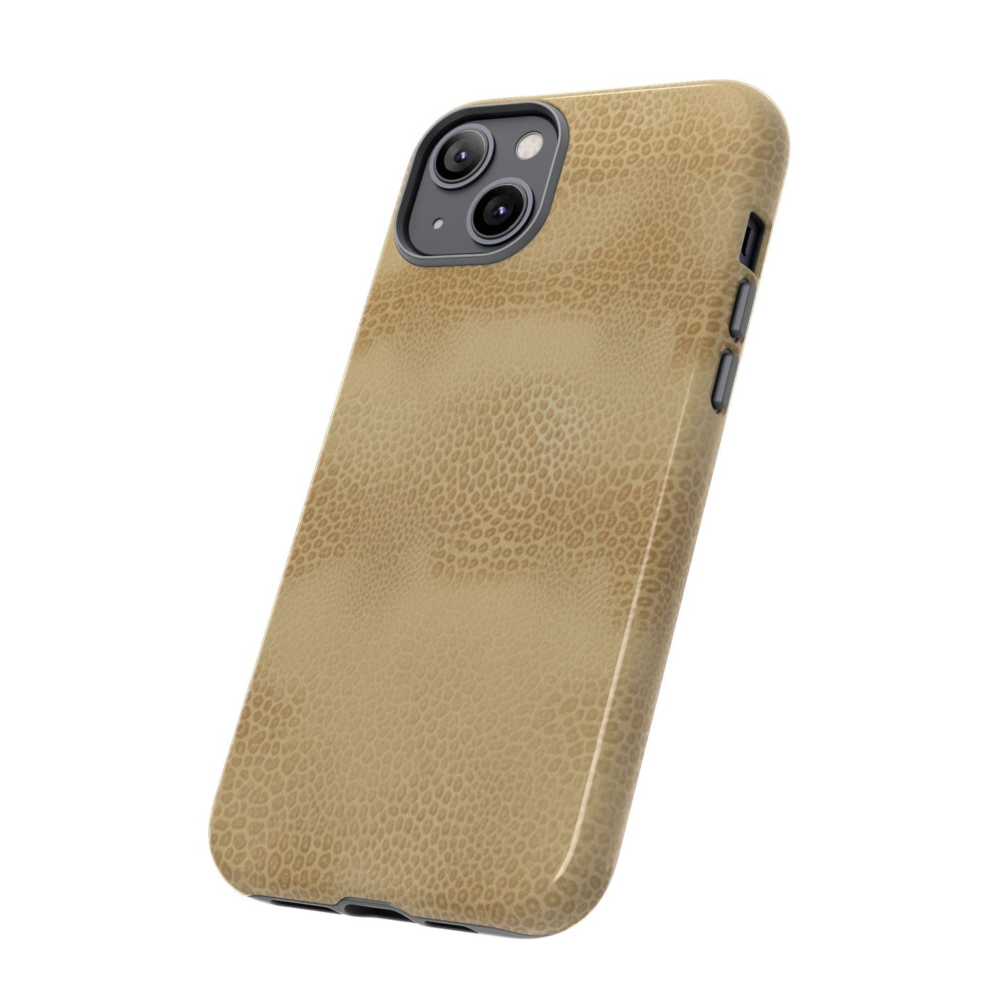 Tan Distressed Leather Texture Phone Case — Rugged Protective iPhone Cover