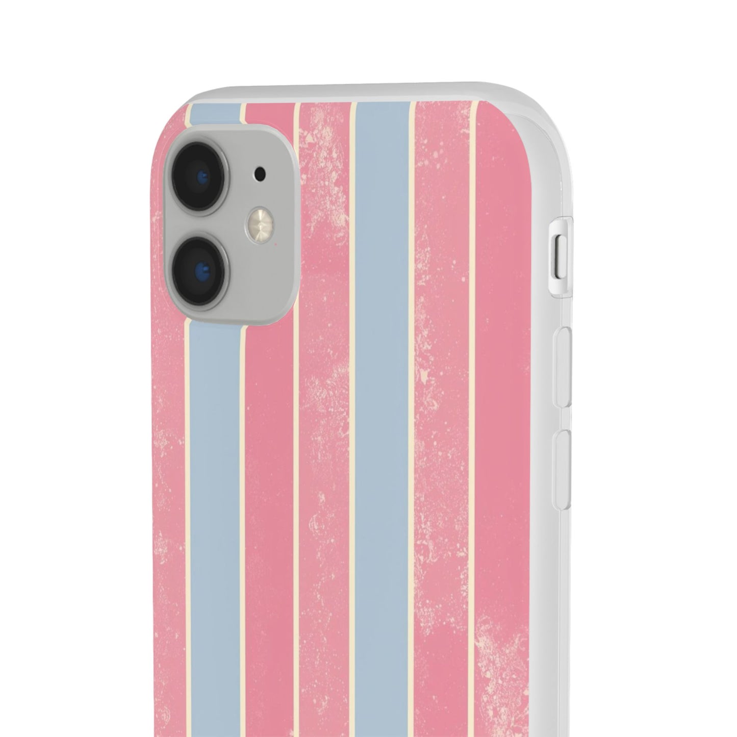 Striped Pink & Blue Phone Case — Retro Pastel Flexi Case