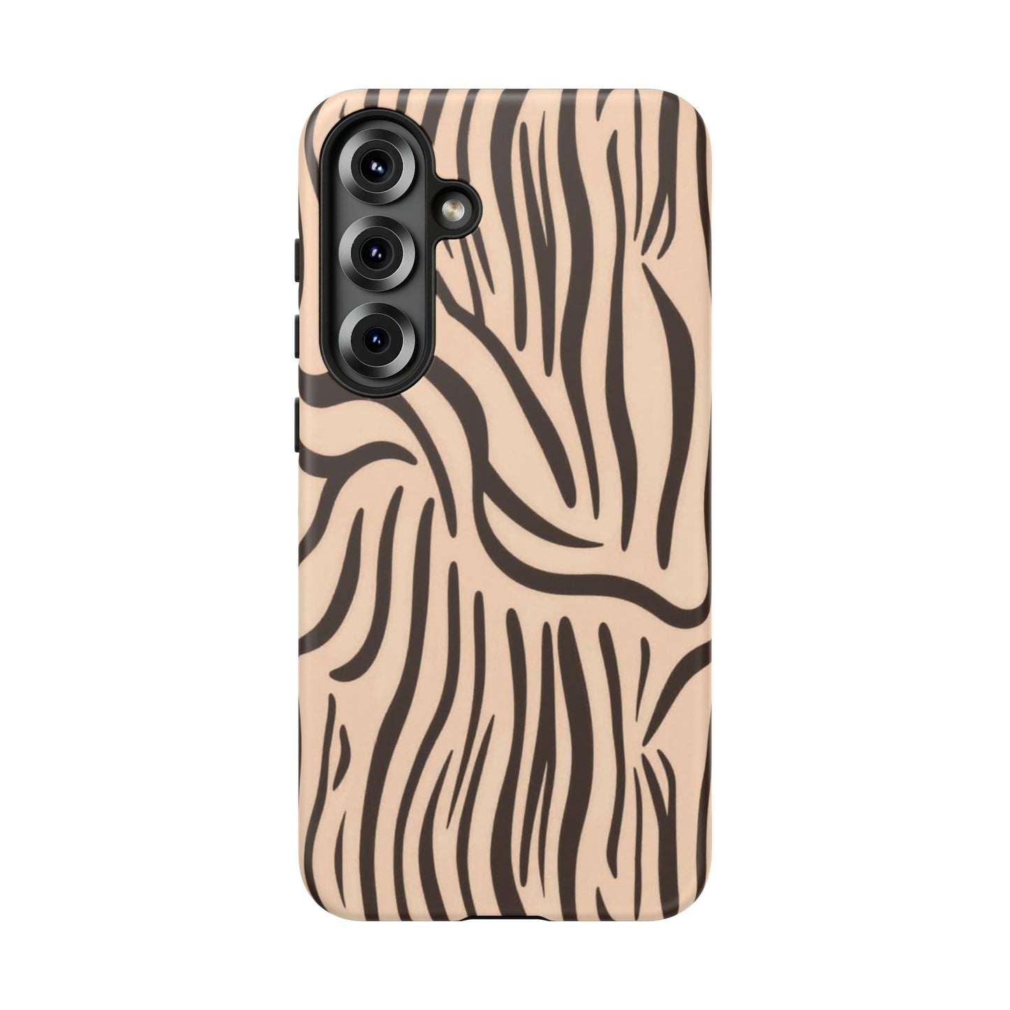 Zebra Stripe Tough Phone Case – Neutral Animal Print Protective Cover
