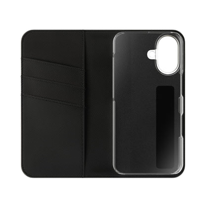 Checkerboard Flip Phone Case – Retro Black & Cream Geometric Wallet Case