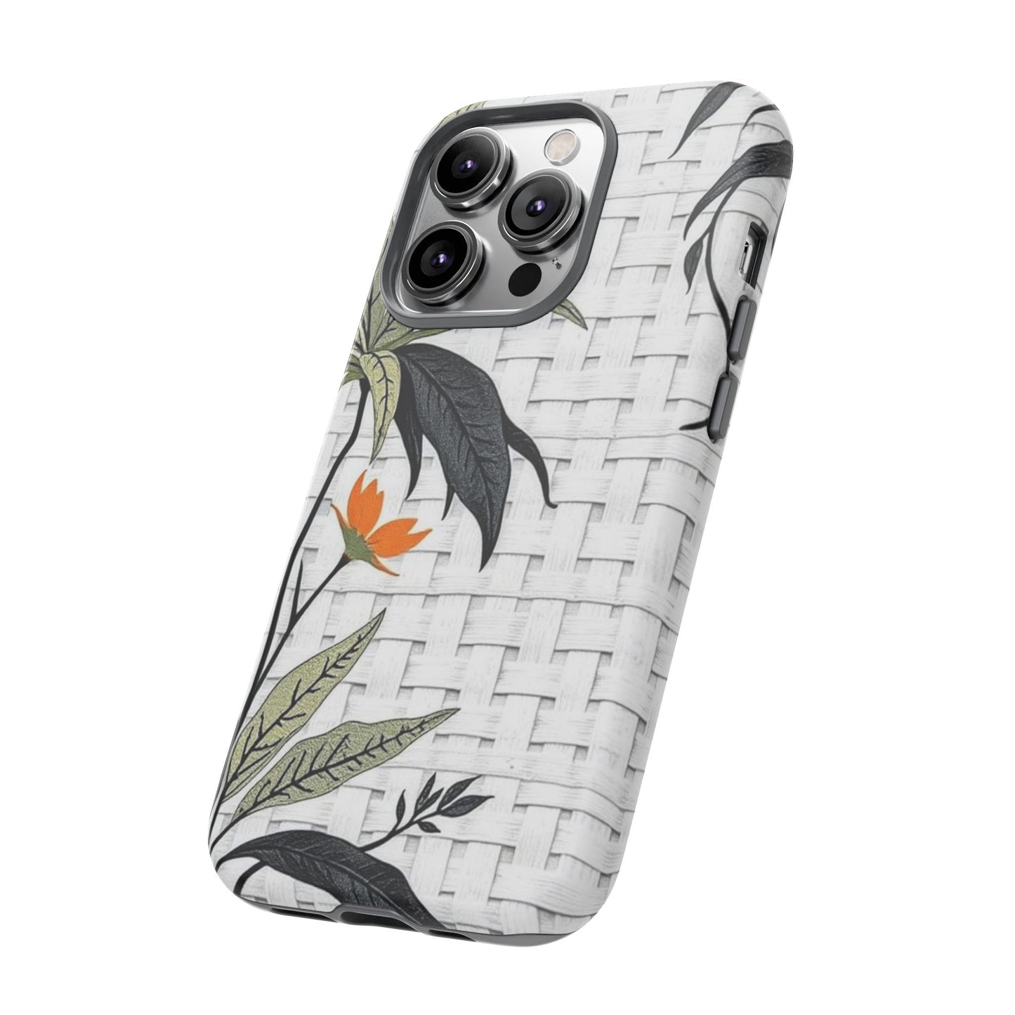Floral Woven Tough Phone Case — Protective Botanical iPhone Cover