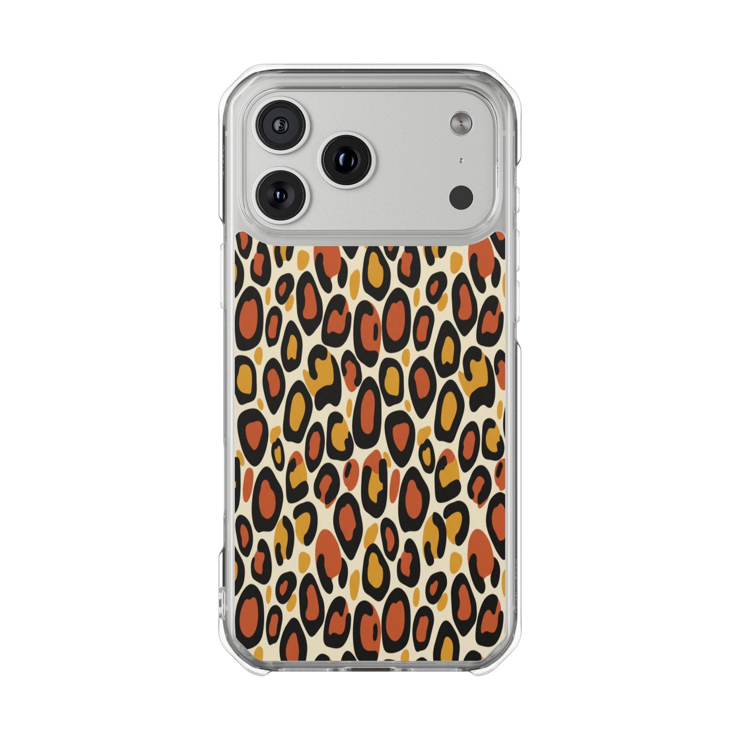 Leopard Print Magnetic Clear Impact Phone Case