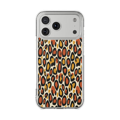Leopard Print Magnetic Clear Impact Phone Case