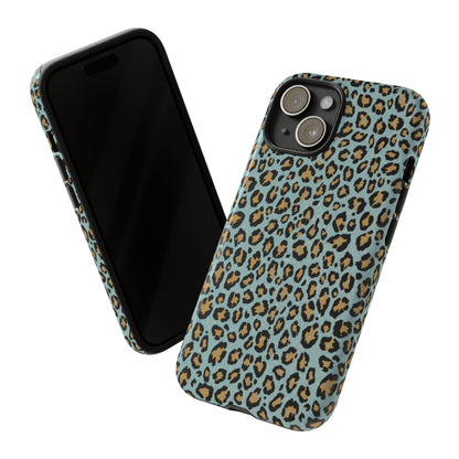 Leopard Print Tough Phone Case - Blue Cheetah Protective Cover
