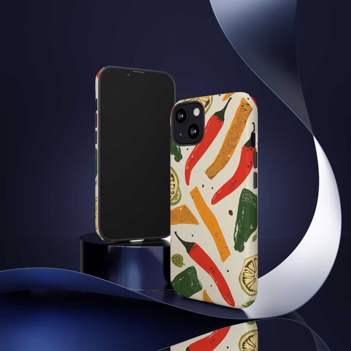 Spicy Peppers Phone Case – Colorful Chili, Lime & Citrus Pattern