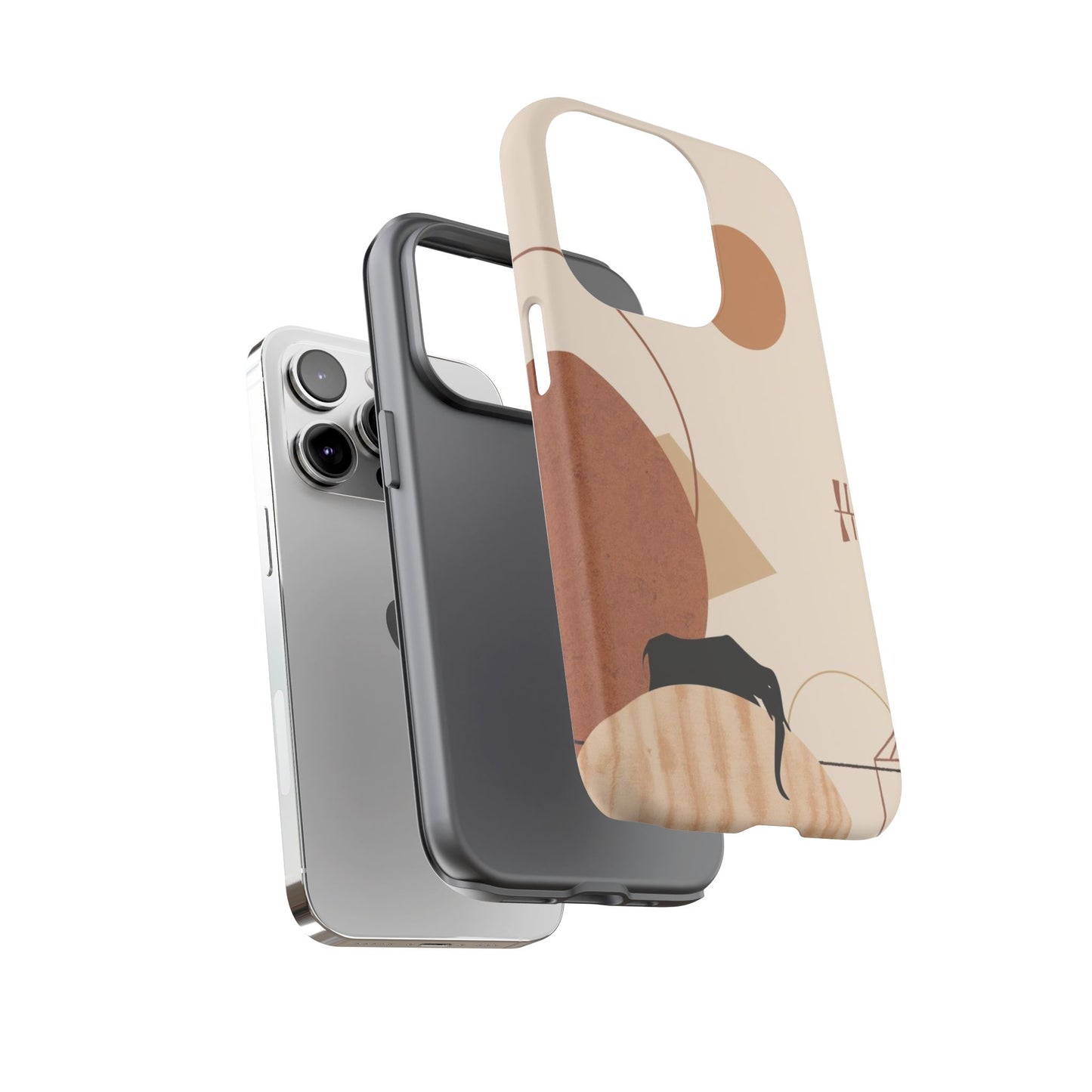 Abstract Earth Tones Phone Case — Minimal Geometric Design