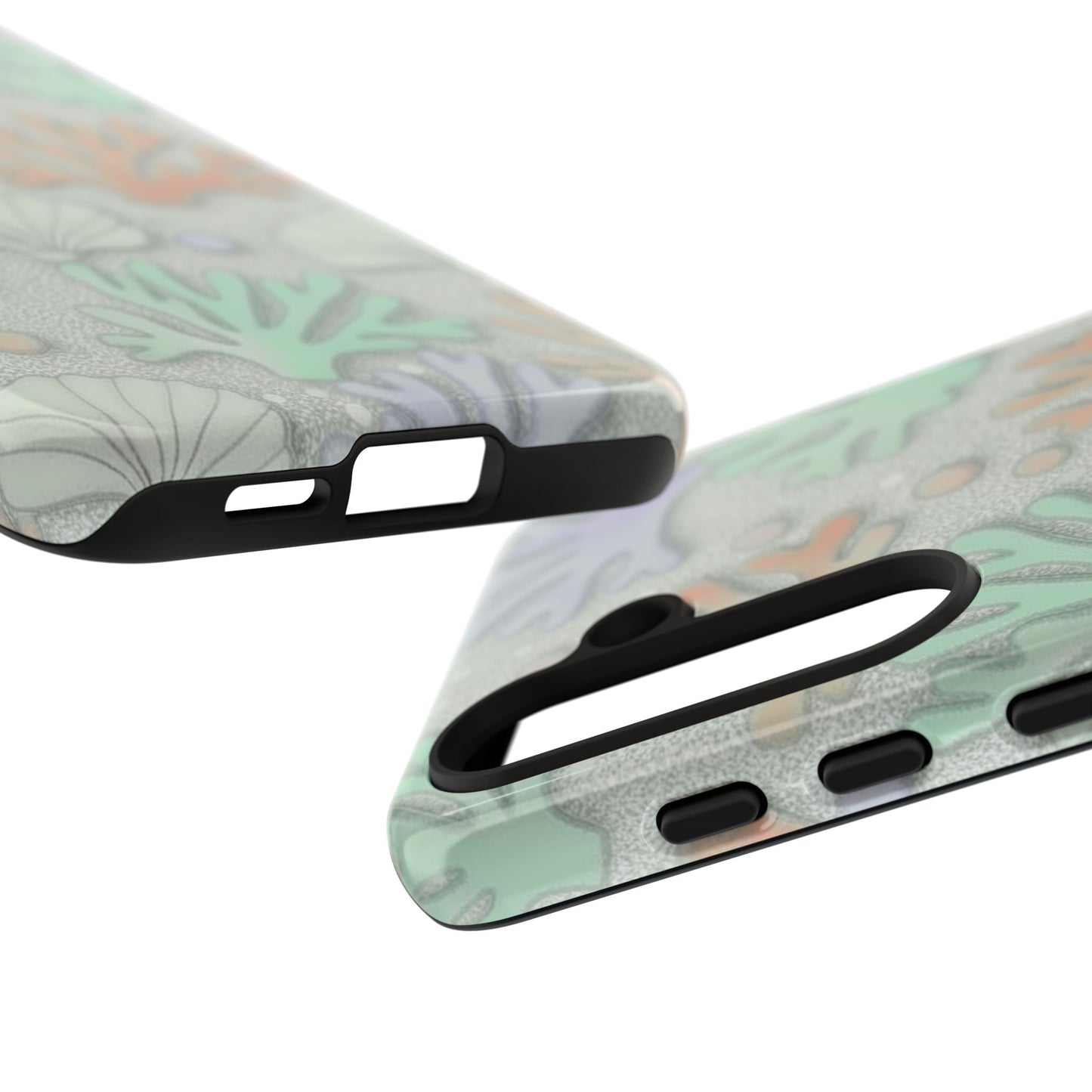 Pastel Coral Reef Tough Phone Case – Sea Shell & Coral Pattern Durable Protector