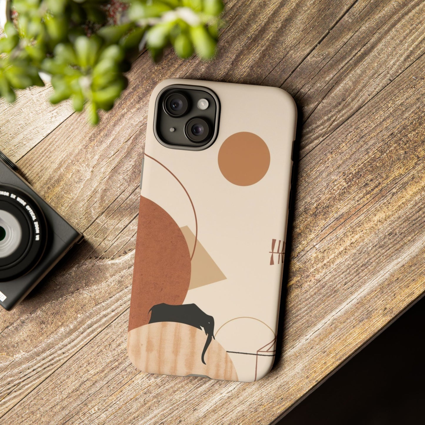 Abstract Earth Tones Phone Case — Minimal Geometric Design