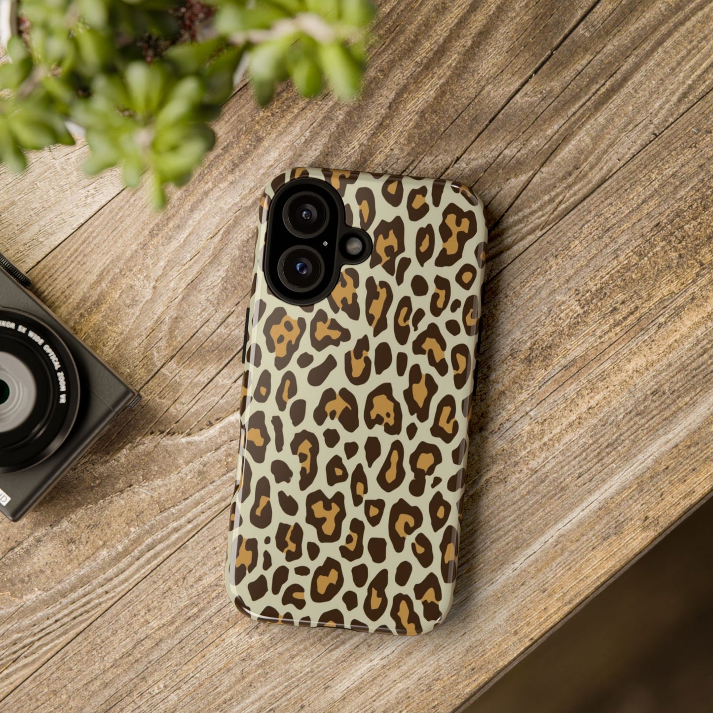 Leopard Print Tough Phone Case — Durable Protective Animal Print Case