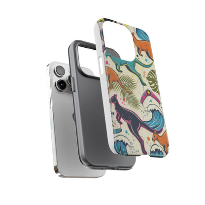 Tough Cases — Colorful Surfing Kangaroo Phone Case