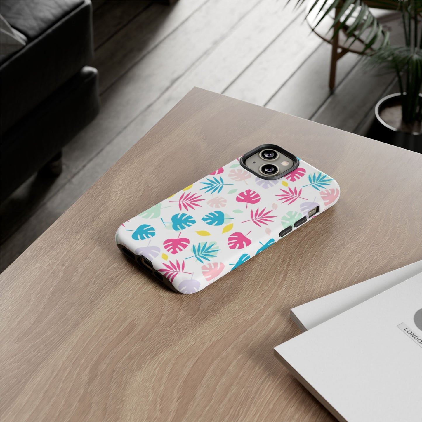 Tropical Leaf Phone Case — Colorful Pastel Monstera & Palm iPhone Case