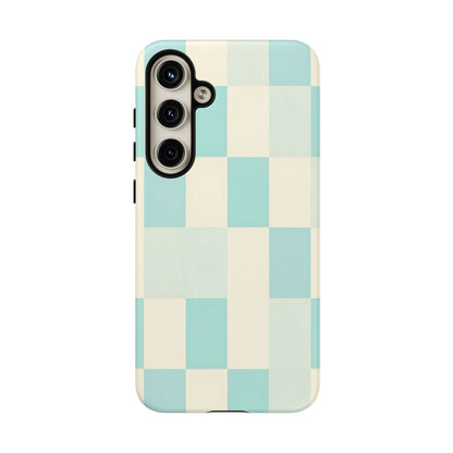 Pastel Checkerboard Tough Case – Mint & Cream Protective Phone Cover