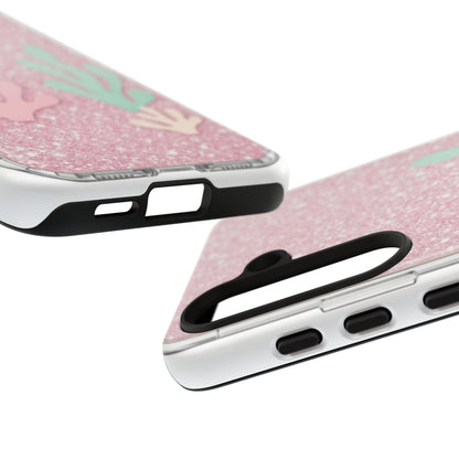 Pink Glitter Seaweed Tough Case - Sparkle Protective Phone Cover