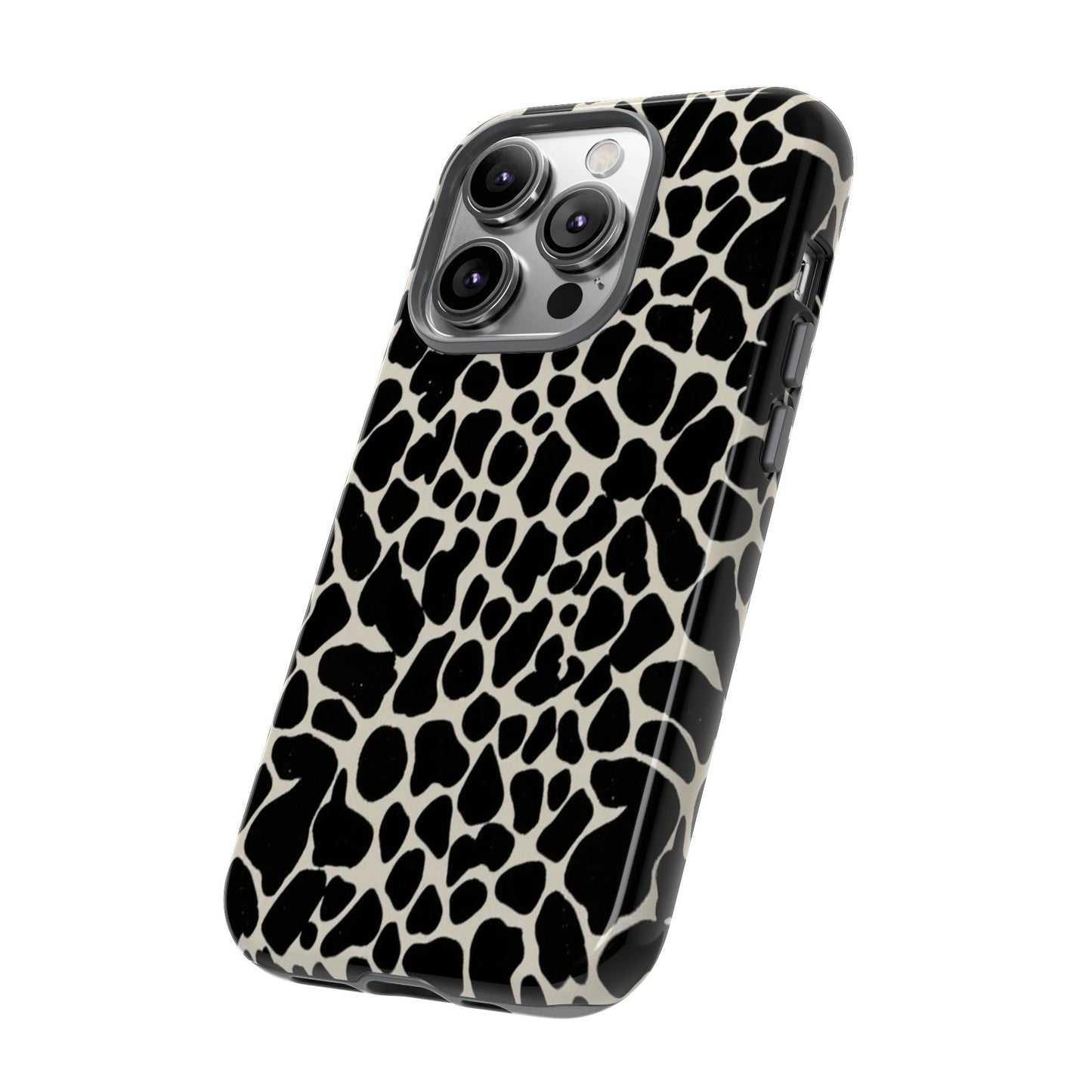 Black and White Cowhide Phone Case — Protective Tough Case