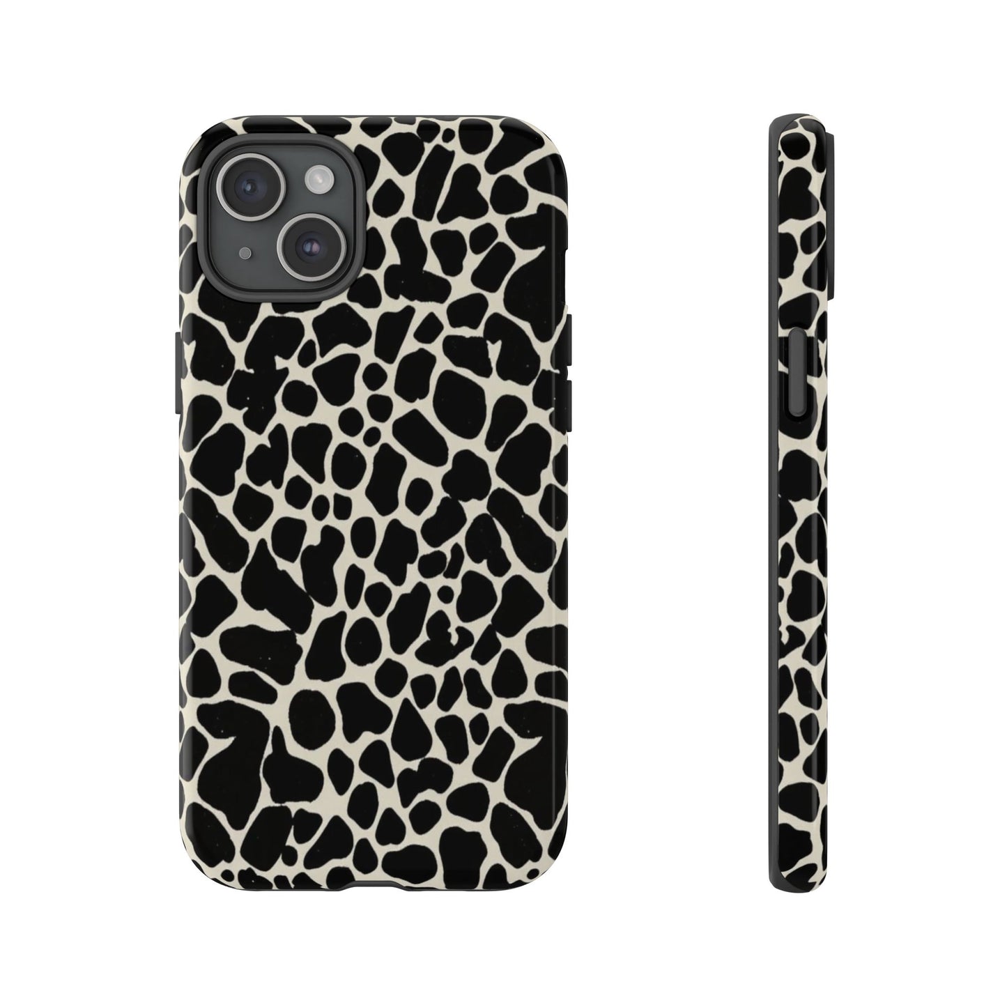 Black and White Cowhide Phone Case — Protective Tough Case