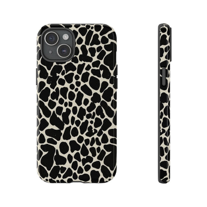 Black and White Cowhide Phone Case — Protective Tough Case