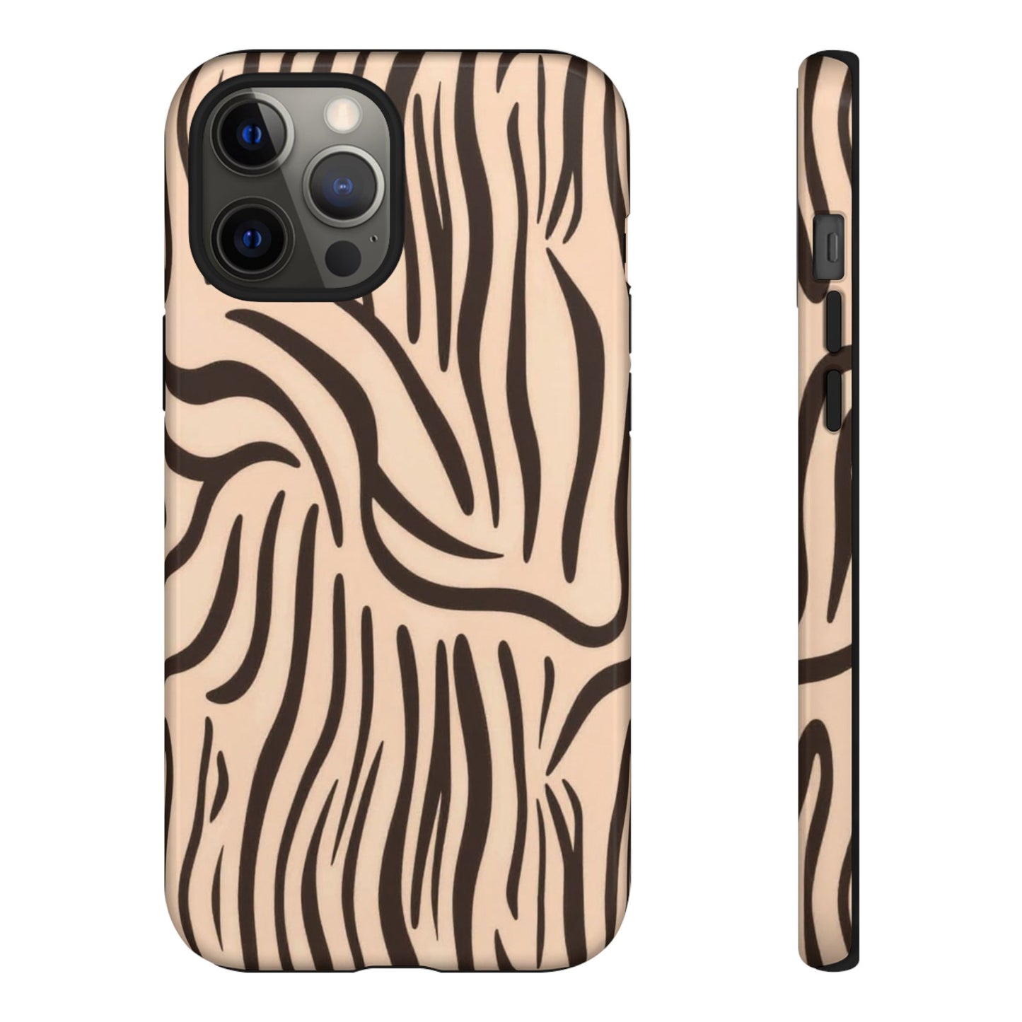 Zebra Stripe Tough Phone Case – Neutral Animal Print Protective Cover