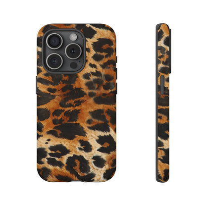 Leopard Print Tough Phone Case – Rugged Protective iPhone Cover