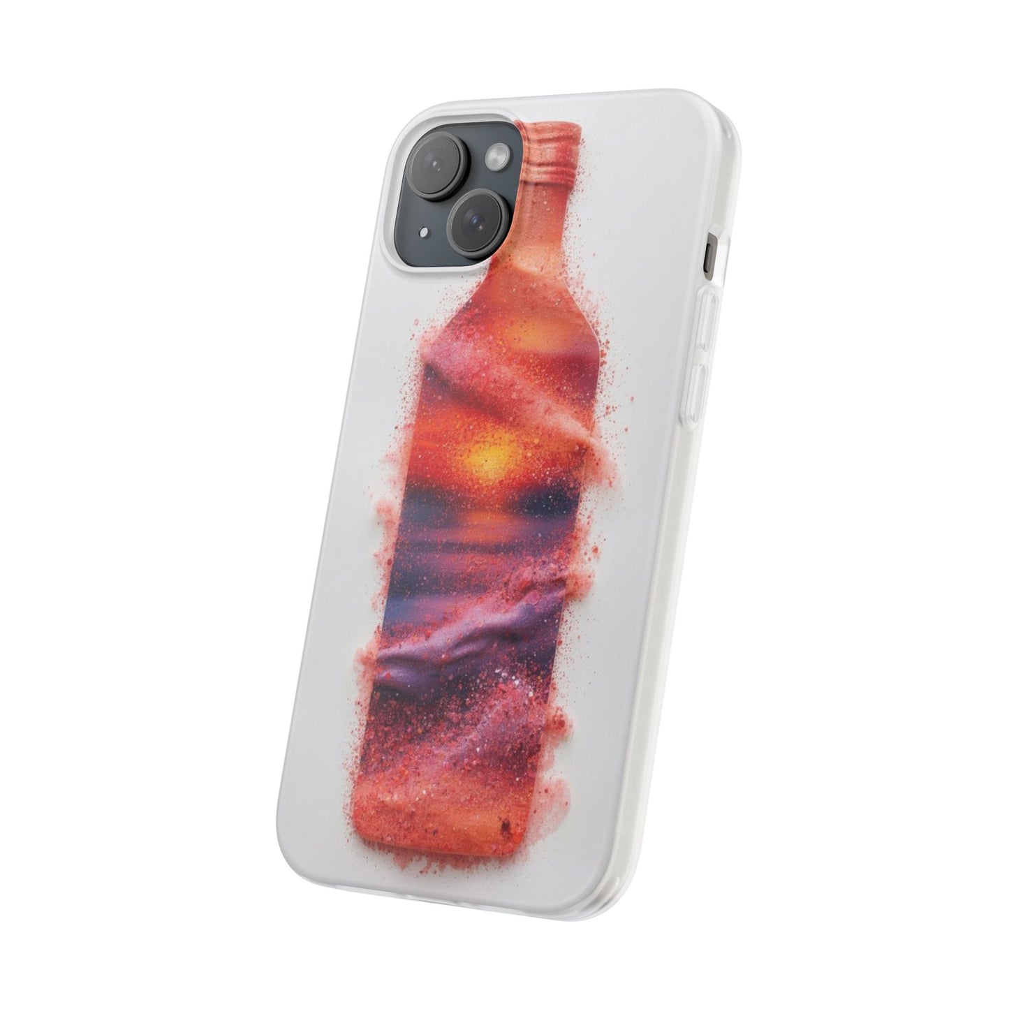 Galaxy Bottle Phone Case — Abstract Cosmic Beverage Design Flexible Case