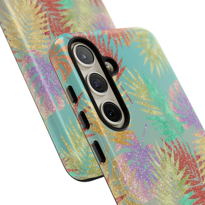 Tropical Palm Leaf Tough Phone Case – Colorful Pastel Botanical Protection