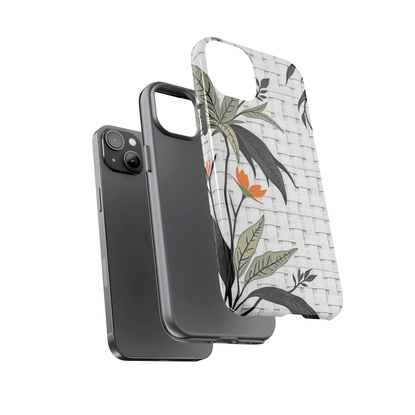 Floral Woven Tough Phone Case — Protective Botanical iPhone Cover