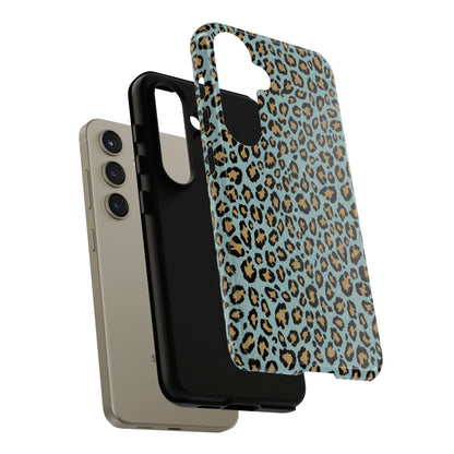 Leopard Print Tough Phone Case - Blue Cheetah Protective Cover